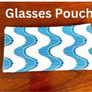 New Soft Canvas Glasses Case Pouch. Snap Closure. Soft interior